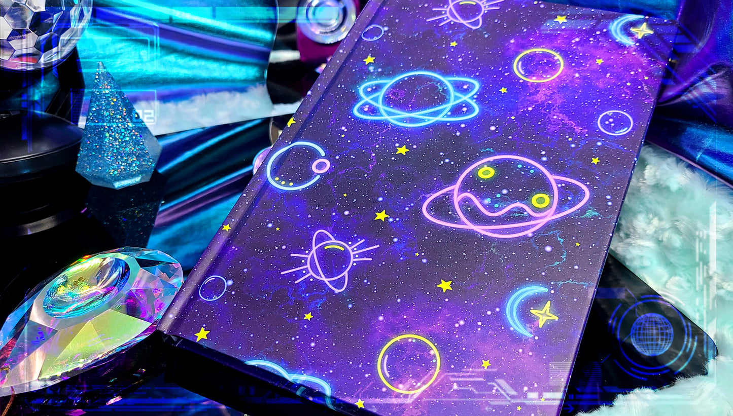 Neon Space | Foil Printed Notebook | A5