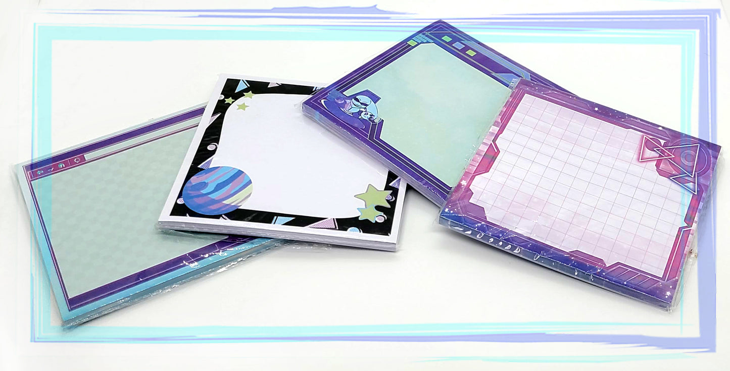 80's Space Note Pad | Cute Stationery | Space Memo Pad | Desk Accessories