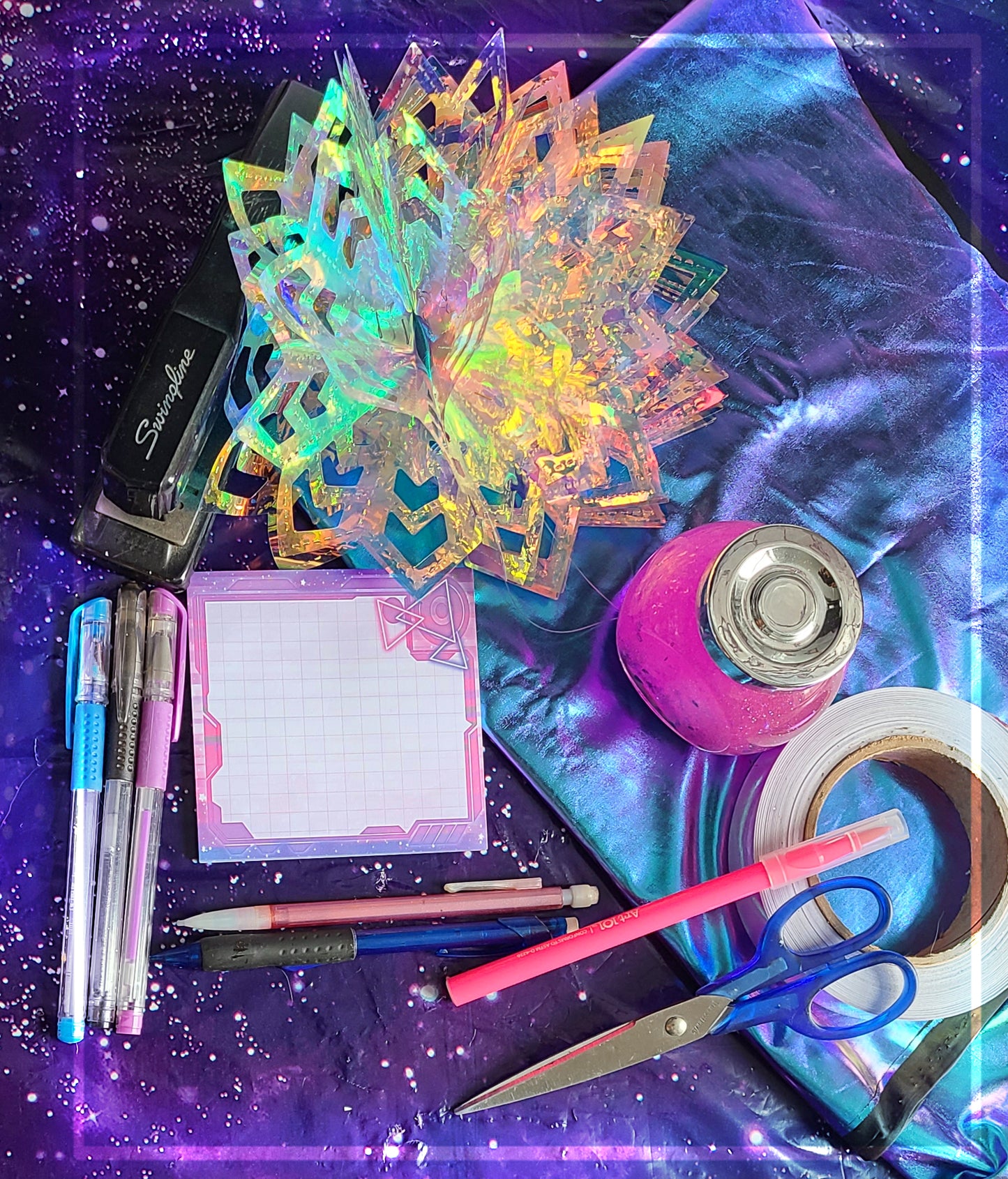 Pink HUD Memo Pad | Cute Stationery | Space Tech Memo Pad | Desk Accessories