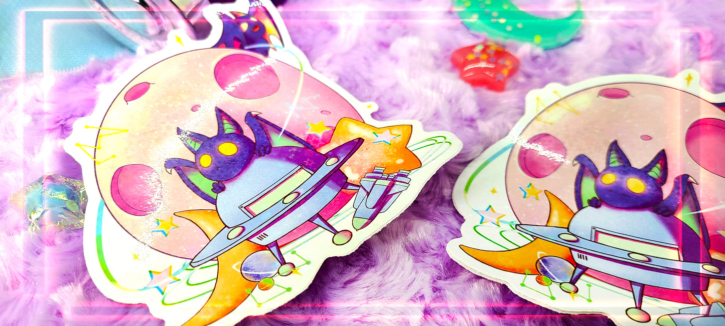 Space Bats Holographic Sticker
