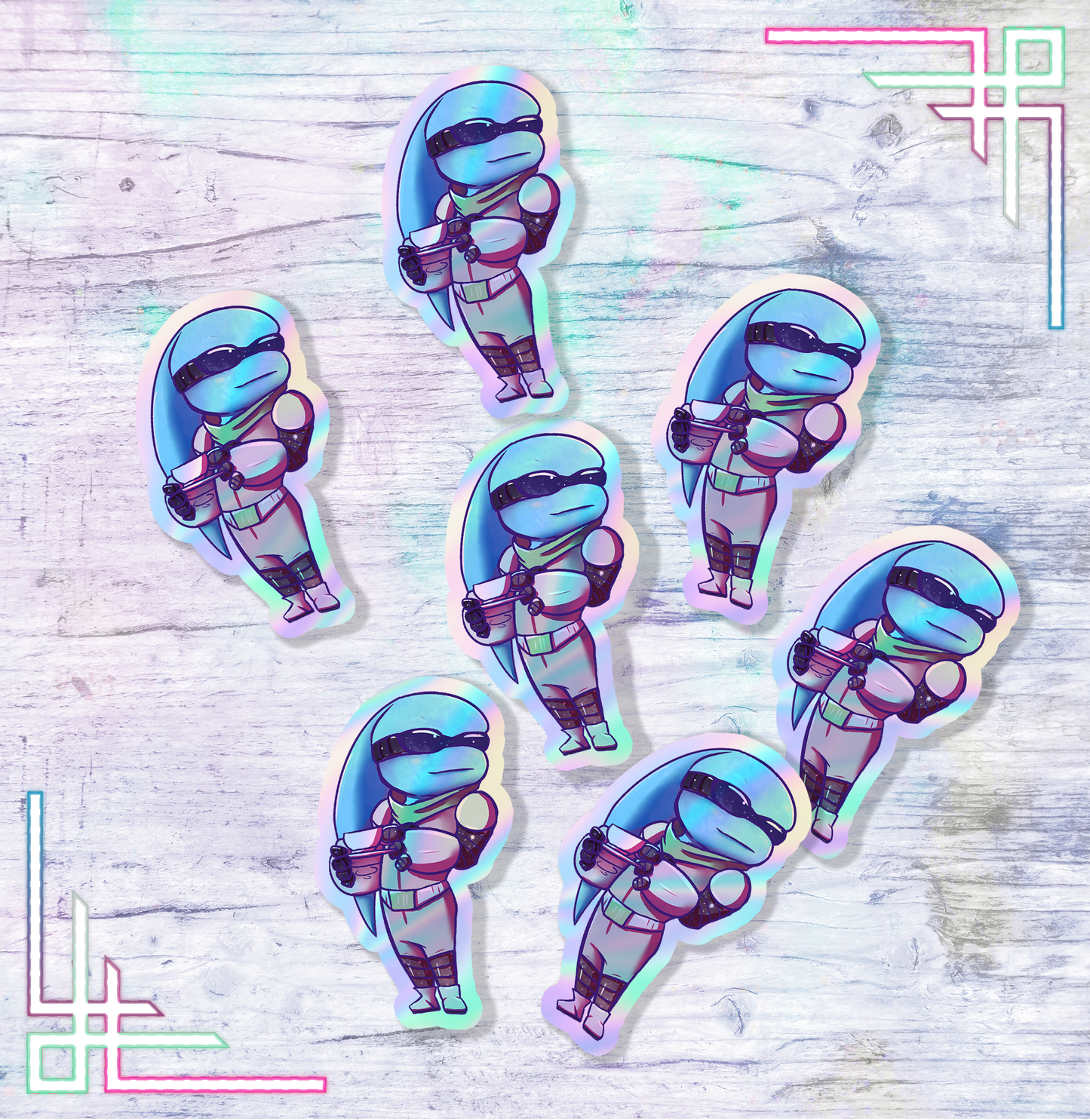 Tea Time Deep Space Danny | Holographic Sticker